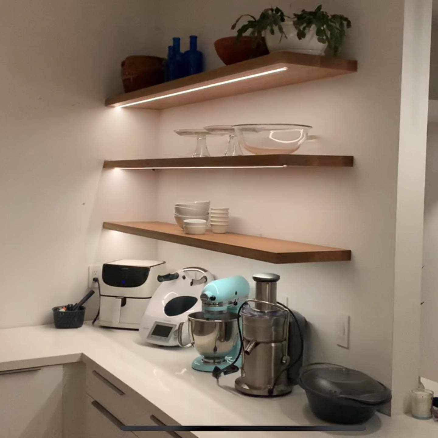Custom Illuminated Floating Shelves