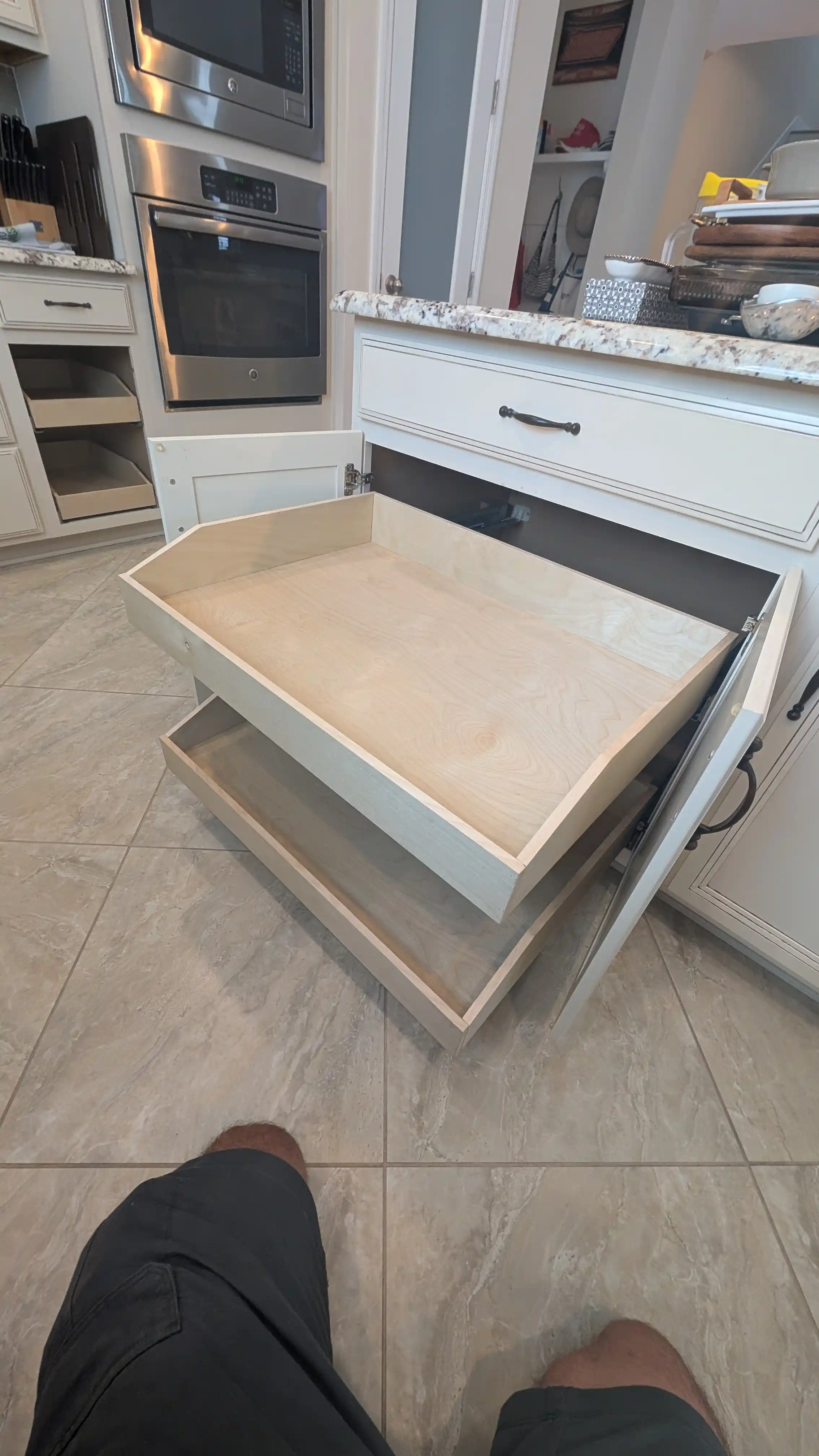 Custom Kitchen Cabinet Roll-Out Trays
