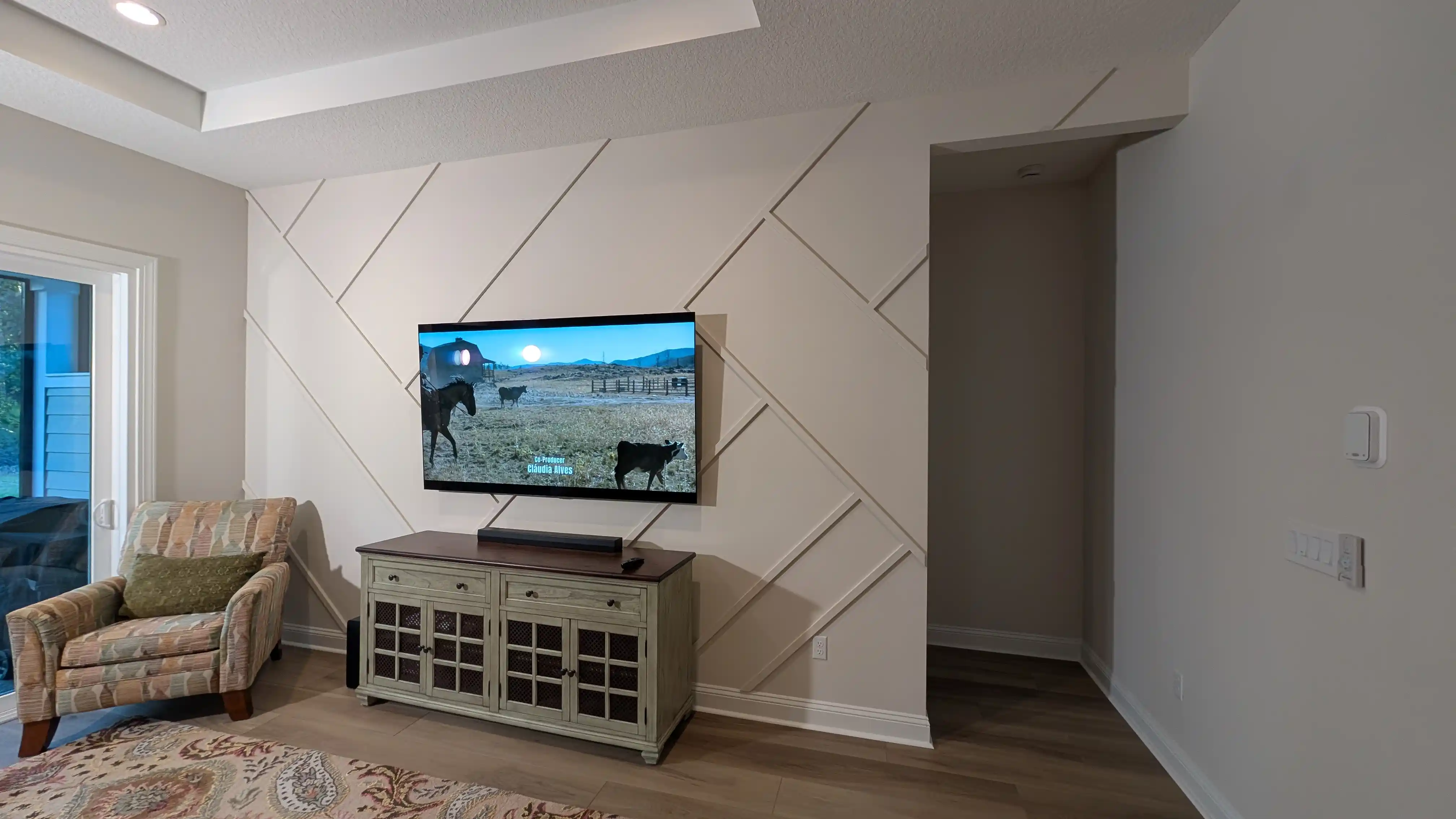 Geometric Slat Accent Wall & Interior Painting