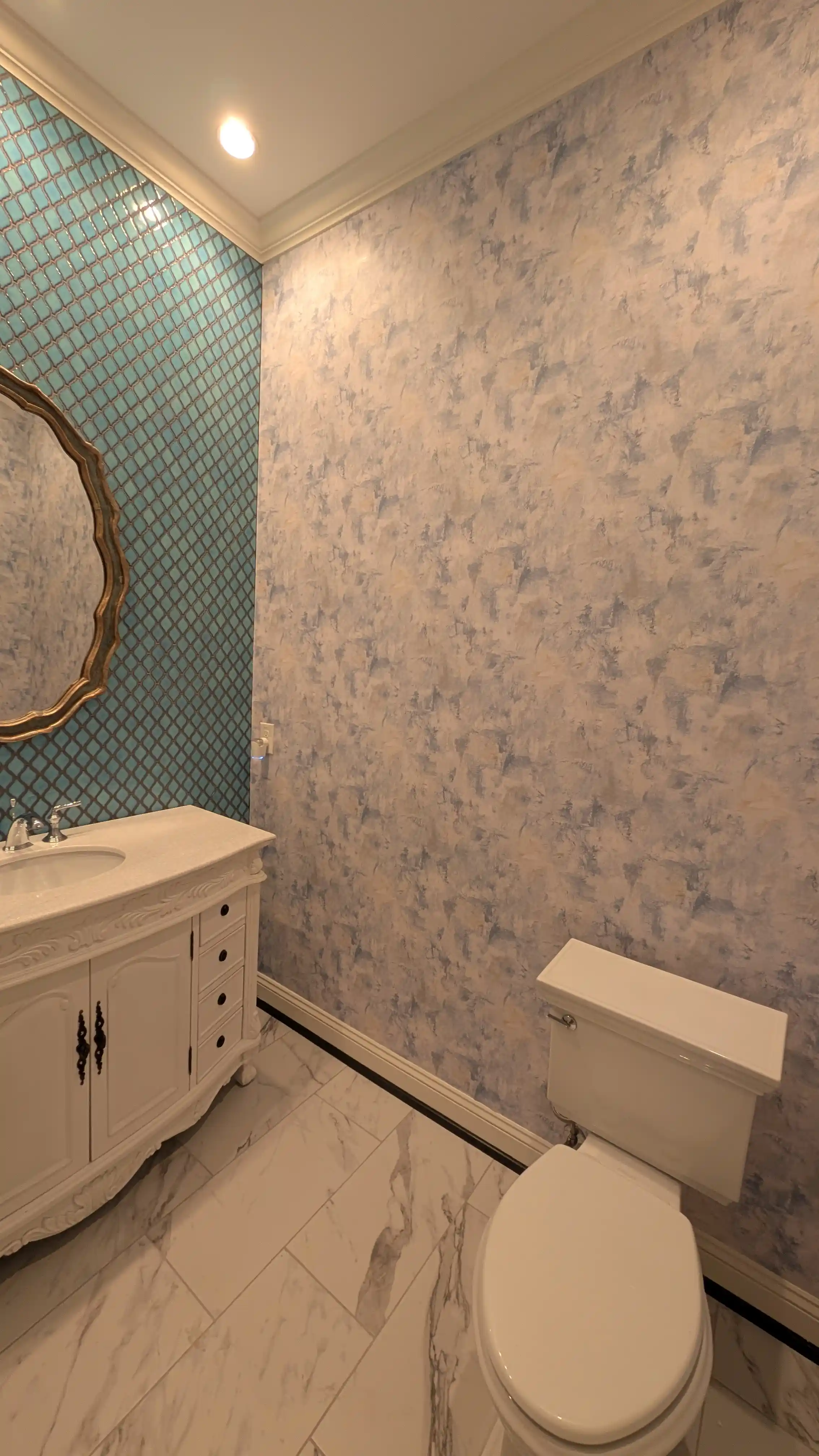 High-End Wallpaper Installation in Bathroom