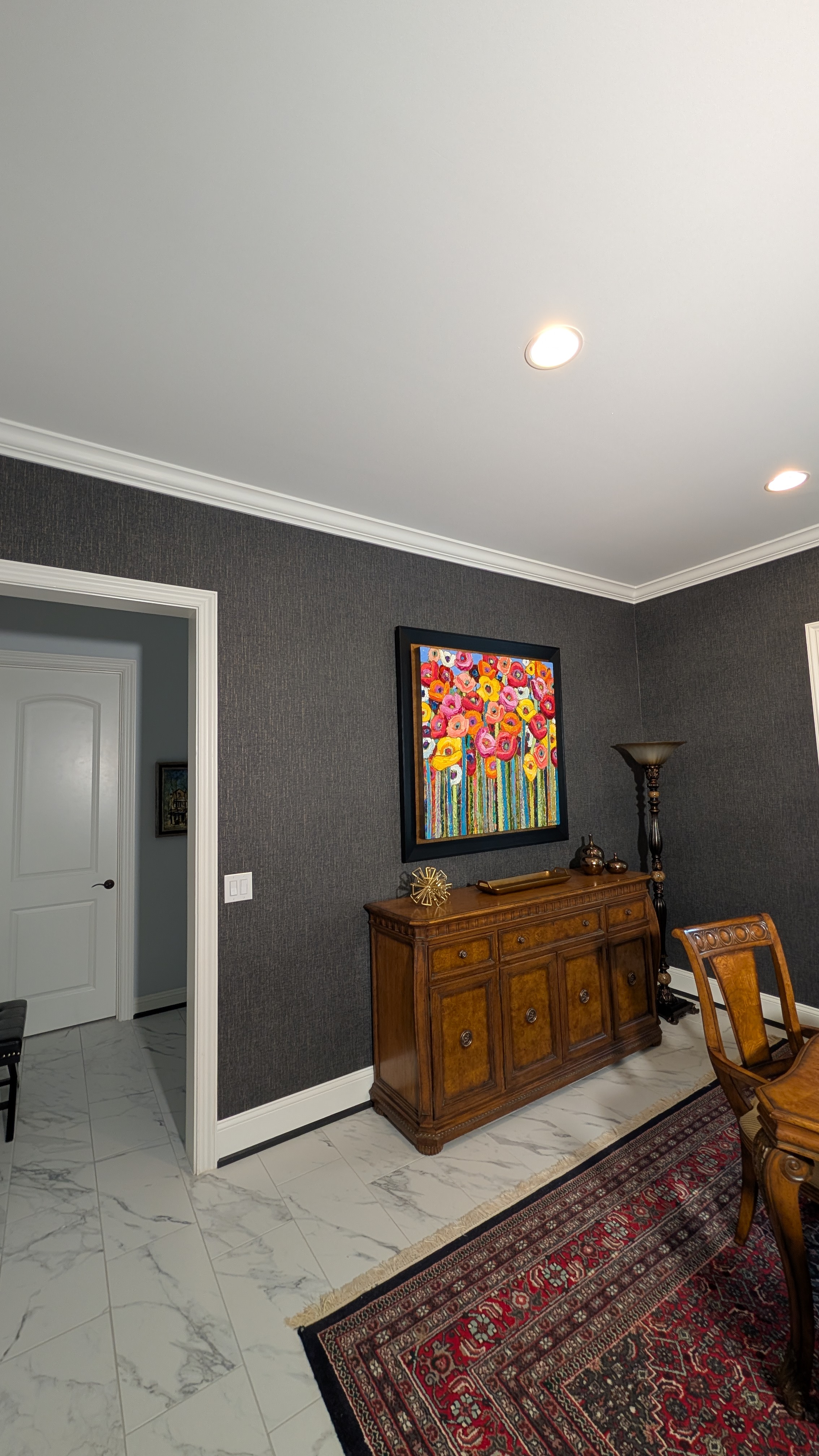 Professional Wallpaper Installation in a Dining Room
